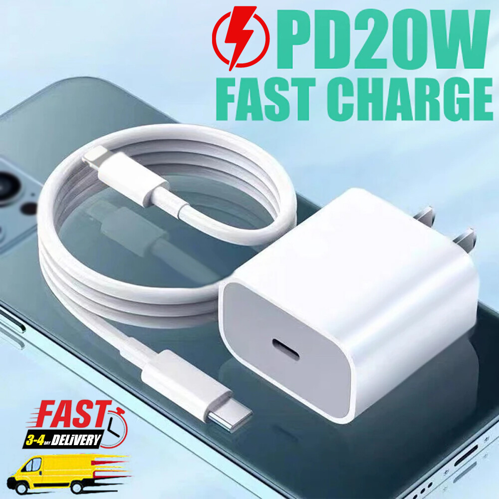 20W USB-C Fast Charger PD Adapter+Cable For iPhone 5 8 11/12/13/14 XR X Pro iPad