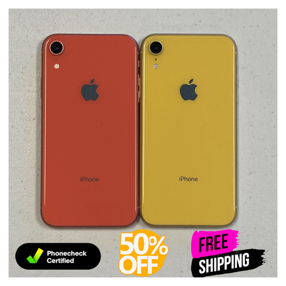 Apple iPhone XR 64GB White Yellow Coral Unlocked Verizon Tmobile ATT  VoLTE