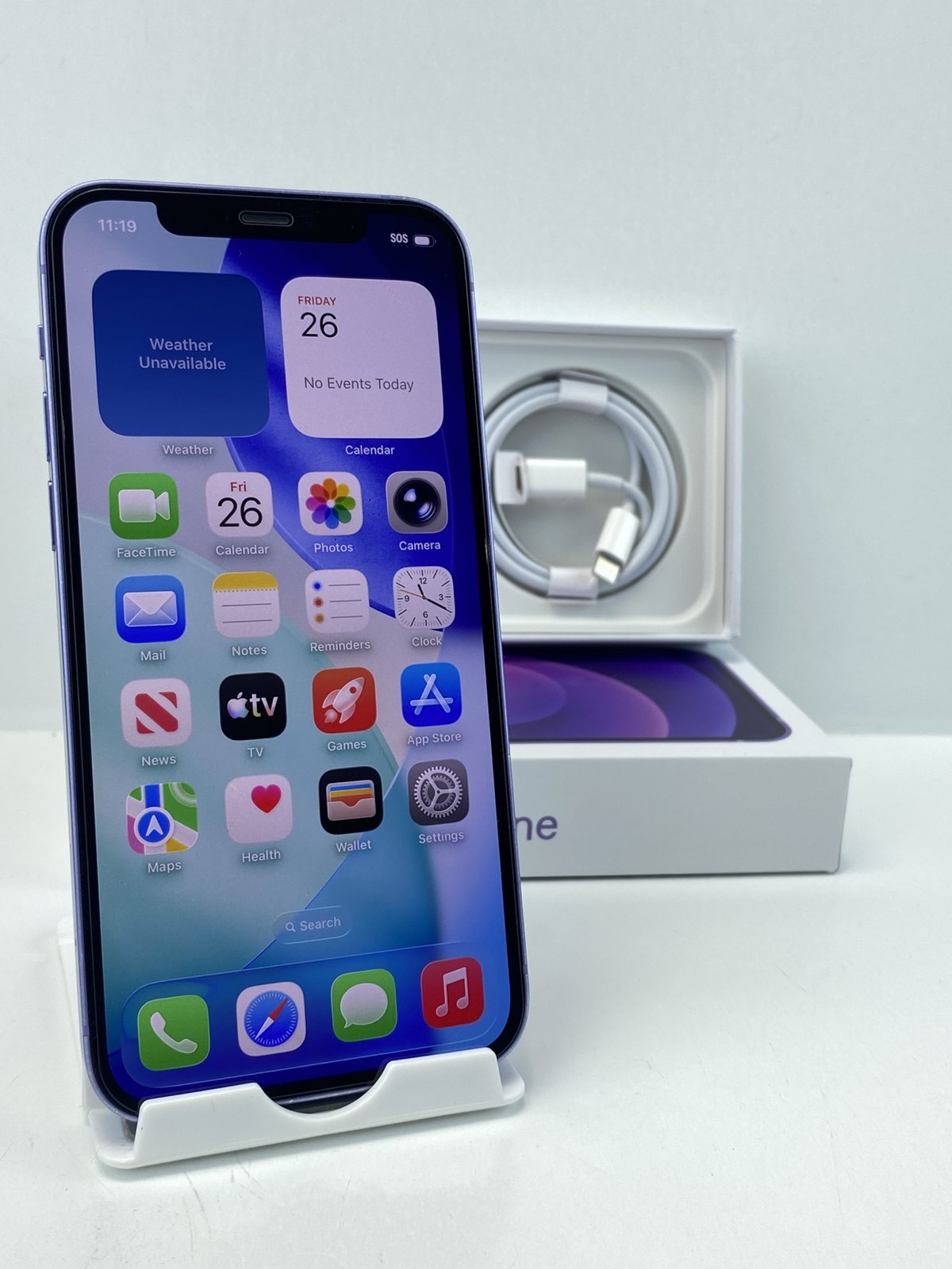 Apple iPhone 12 A2172 256GB Purple Factory Unlocked 97% battery health