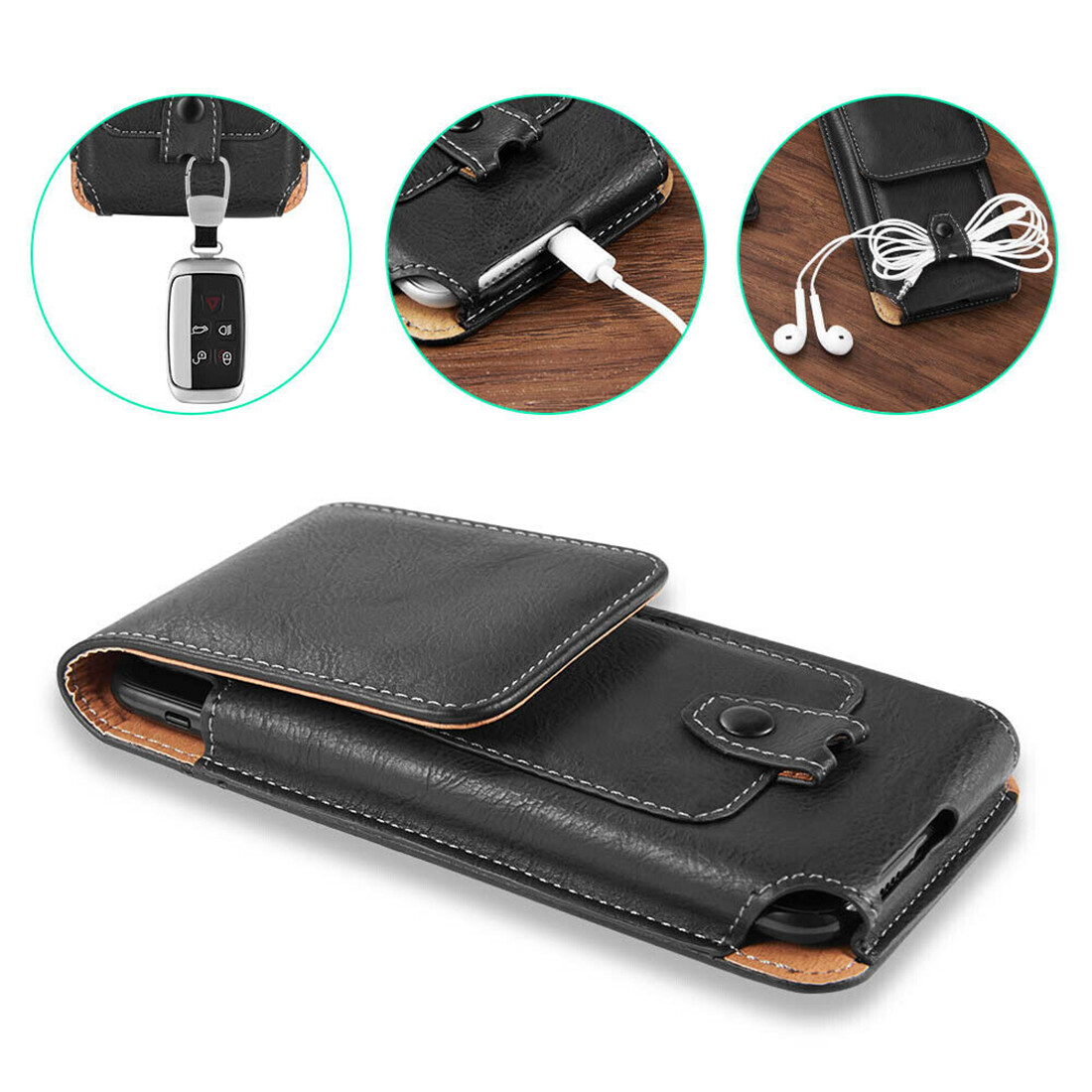 Vertical Belt Clip Pouch Case Cover For iPhone 6 6s 7 8 SE & iPhone 12 13 Mini