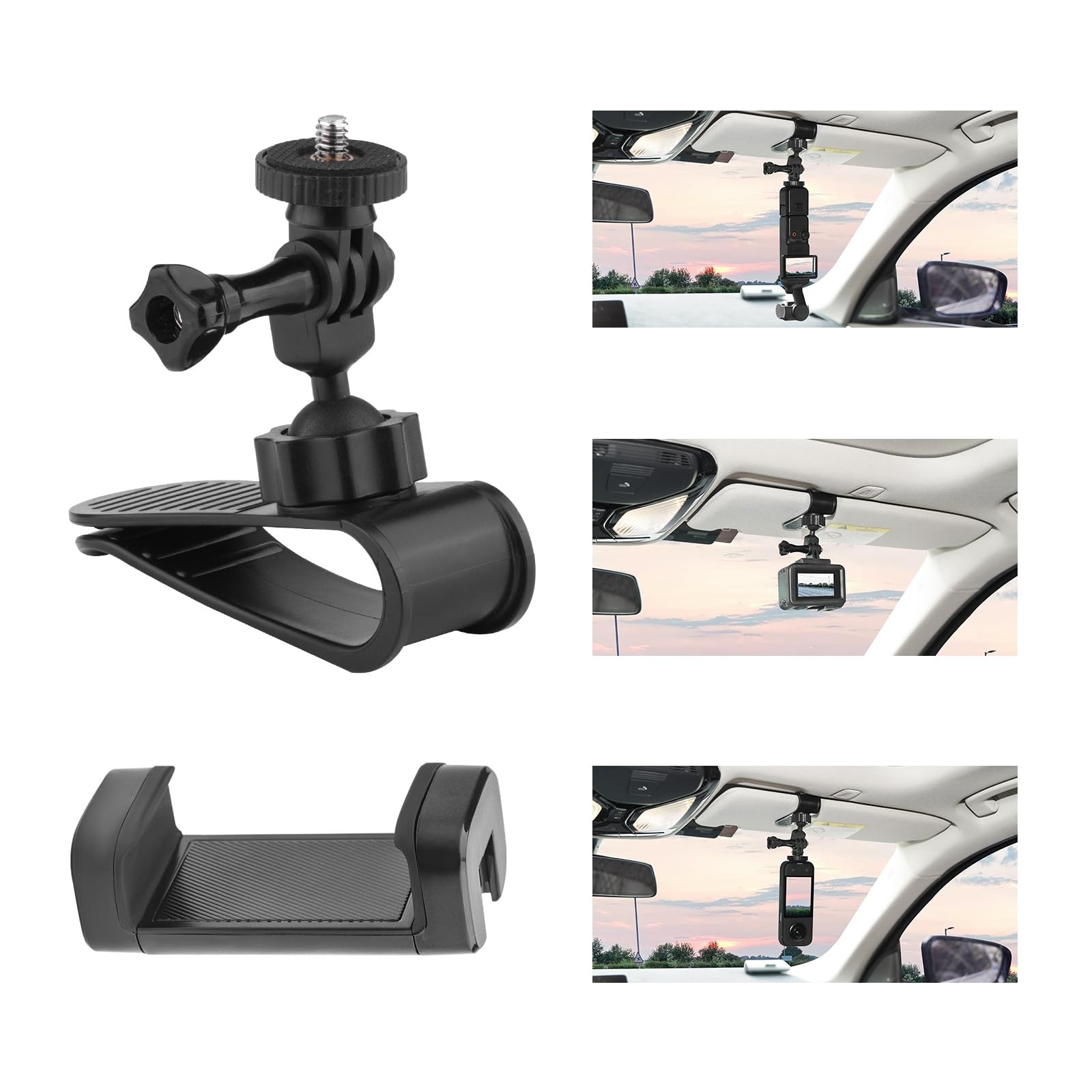 Flymile Car Sun Visor Mount for Insta360 X5 X4 X3, Car Mount Inside Holder with