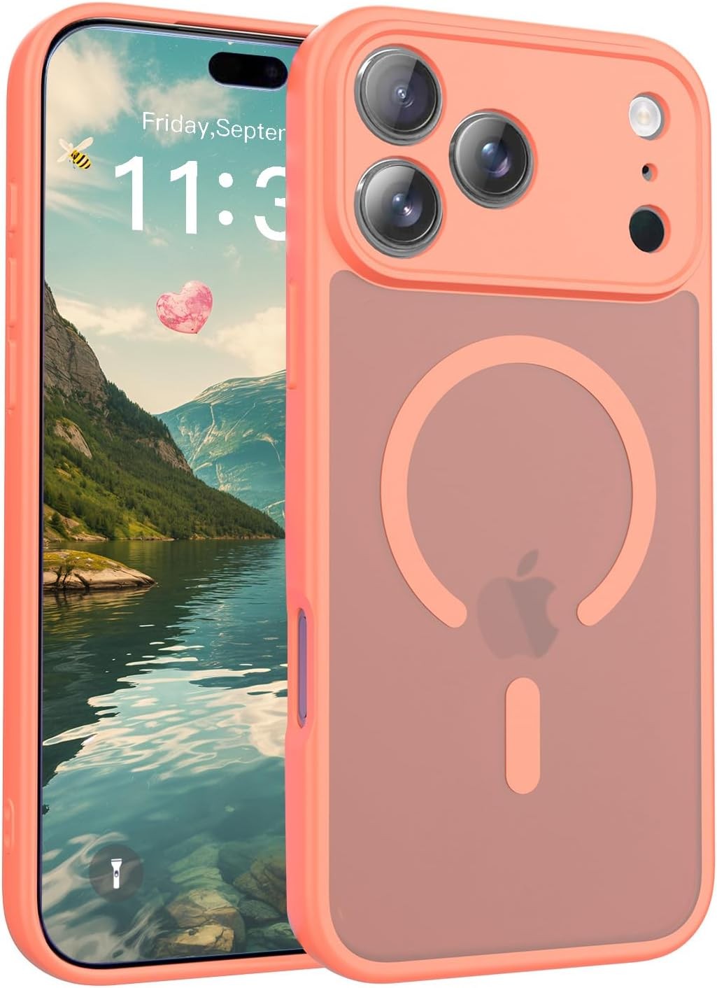 Phone Case for iPhone 17 Pro Max, Upgraded Full Camera Protection, Orange
