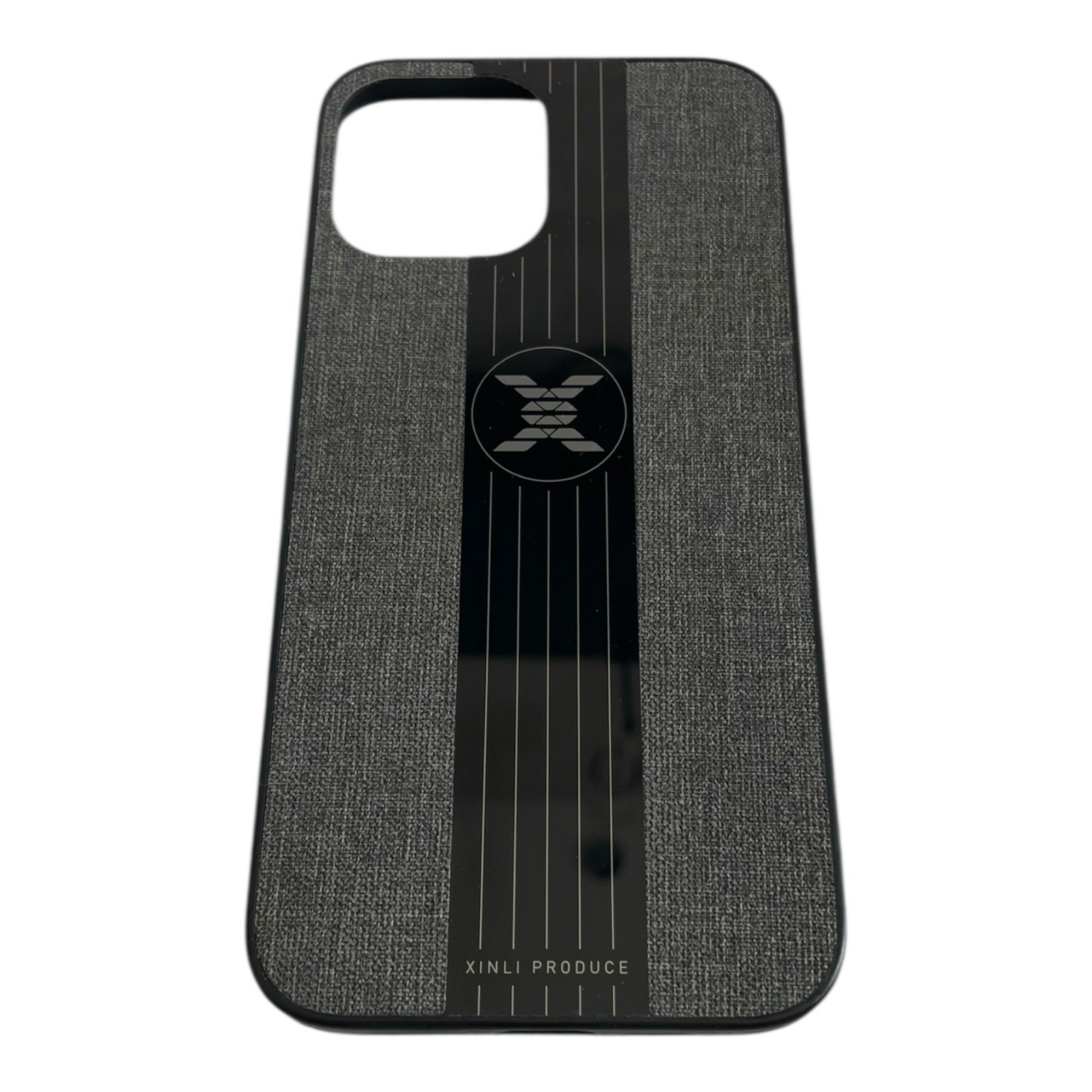 Mosafe Cloth Texture Phone Case iPhone 12 6.7″ Grey Black Striped Design Protect