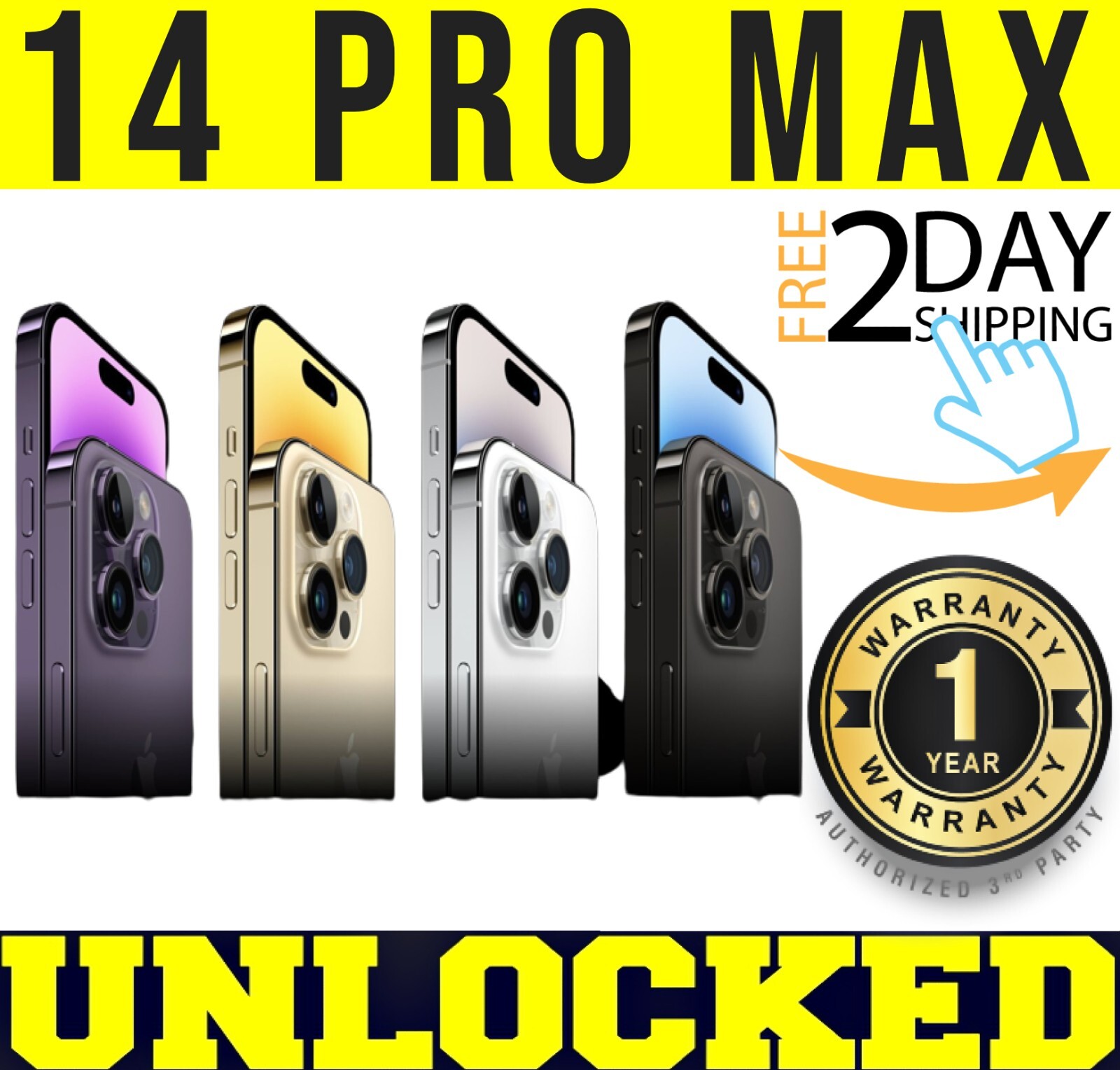 APPLE IPHONE 14 PRO MAX 128GB 256GB 512GB 1TB (FACTORY UNLOCKED) COLORS ✤SEALED✤