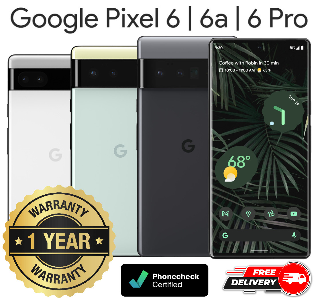 Google Pixel 6 | 6a | 6 Pro – 128GB 256GB 512GB – Unlocked Verizon T-Mobile AT&T