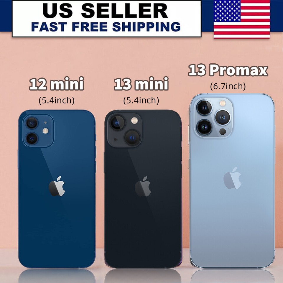 New Apple iPhone 12 Mini/13 Mini/12 Pro/13 Pro Max Unlocked All Memory &Colors