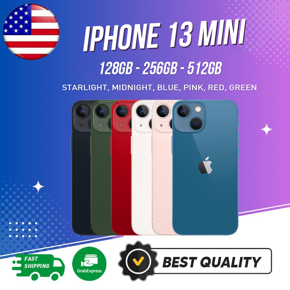 New Sealed Apple iPhone 13 MINI A2481 128/256GB Factory Unlocked USA Smartphone