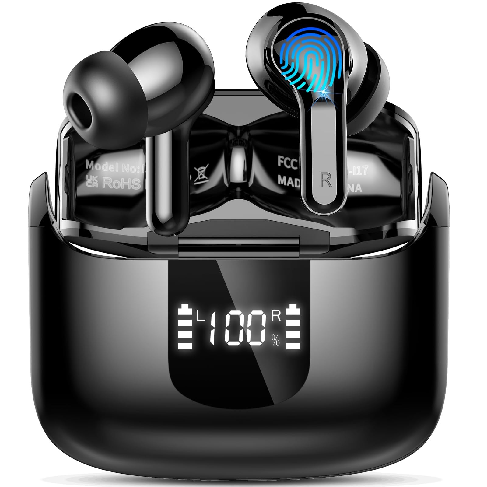 Wireless Earbuds, Bluetooth 5.3 Headphones 2025 NEW Ear Buds 40H Bass Stereo …