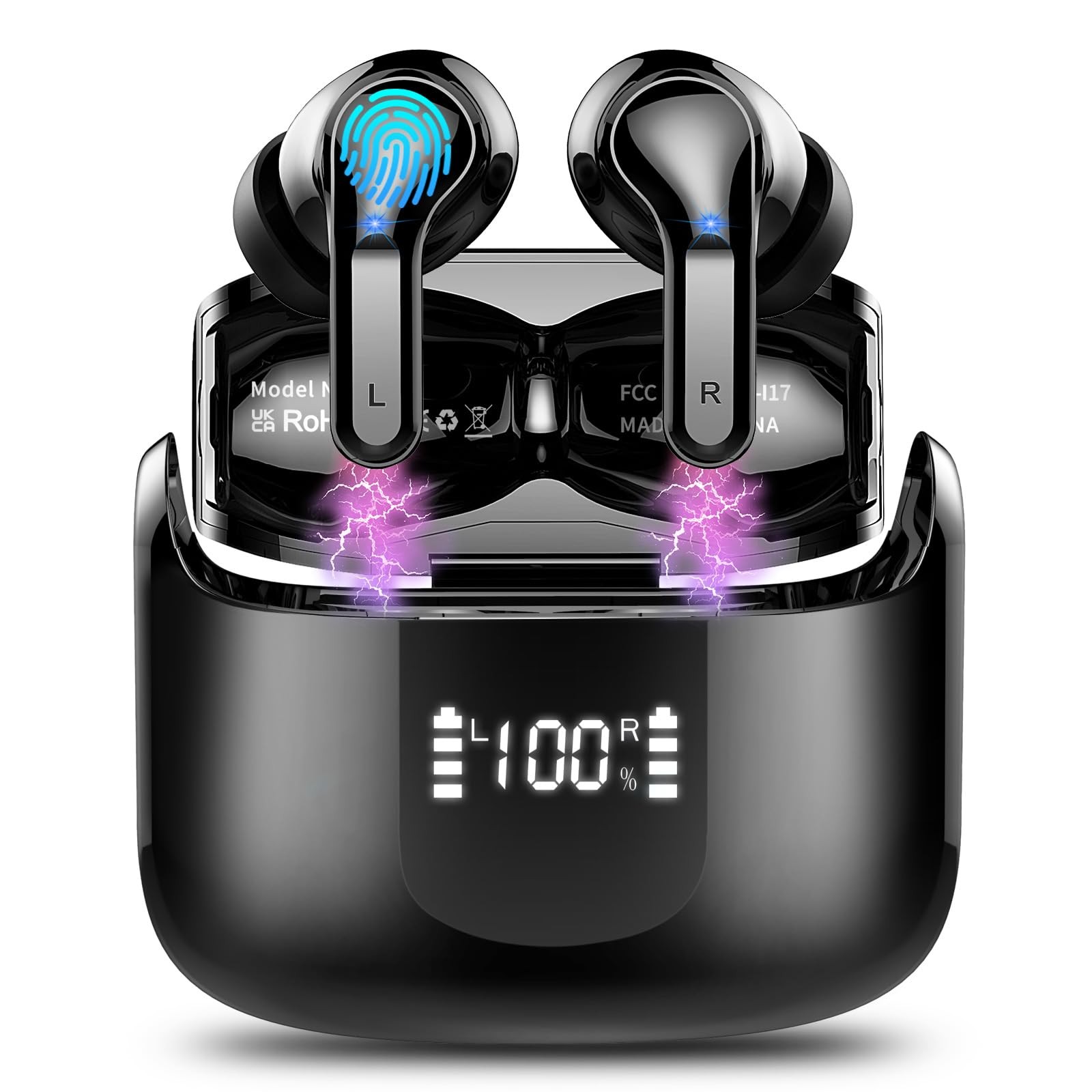 Wireless Earbud, Bluetooth Headphones 5.3 NEW 40H Ear Buds Bass Stereo Earpho…