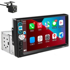 1DIN Car Stereo MP5 Player Touch Screen FM Radio BT For CarPlay Android Auto