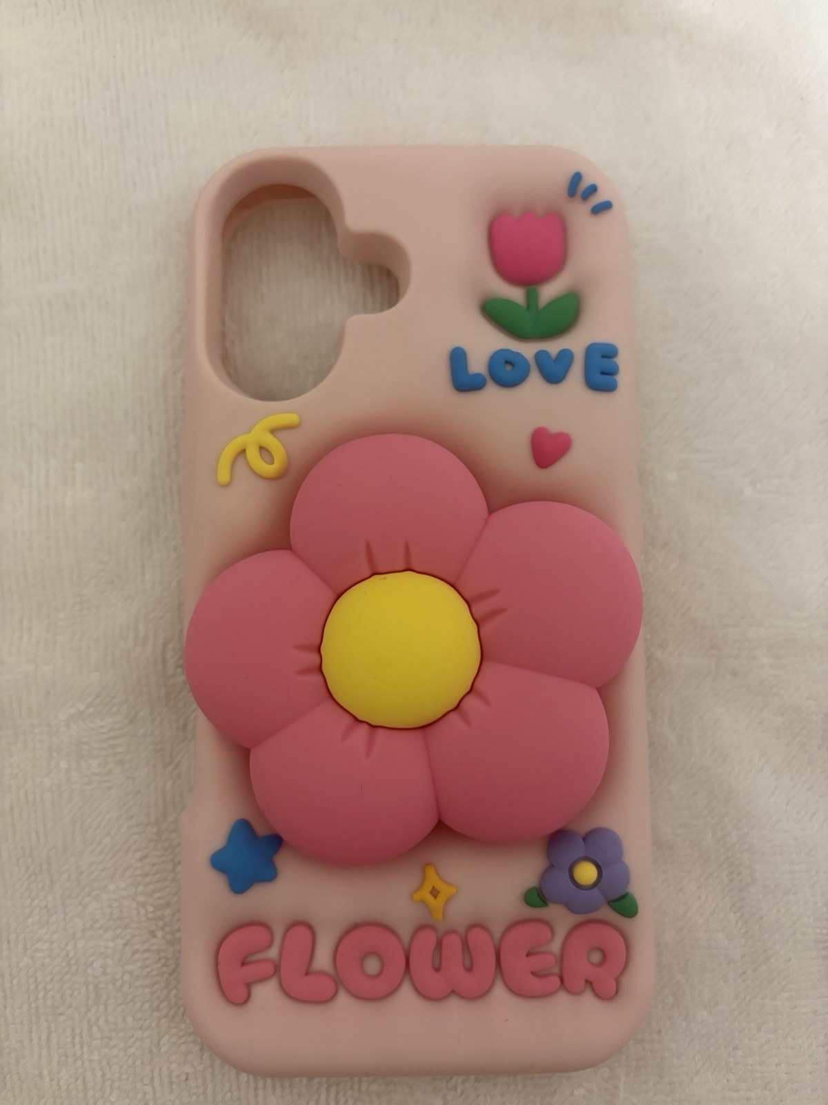 Flower Cartoon Pink Yellow Patterned Silicone Case for Cell apple Phone17