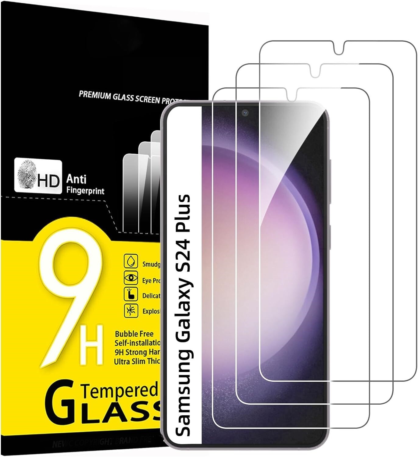 Samsung Galaxy S24 Plus  Screen Protector Tempered Glass Bubble Free 3Pack