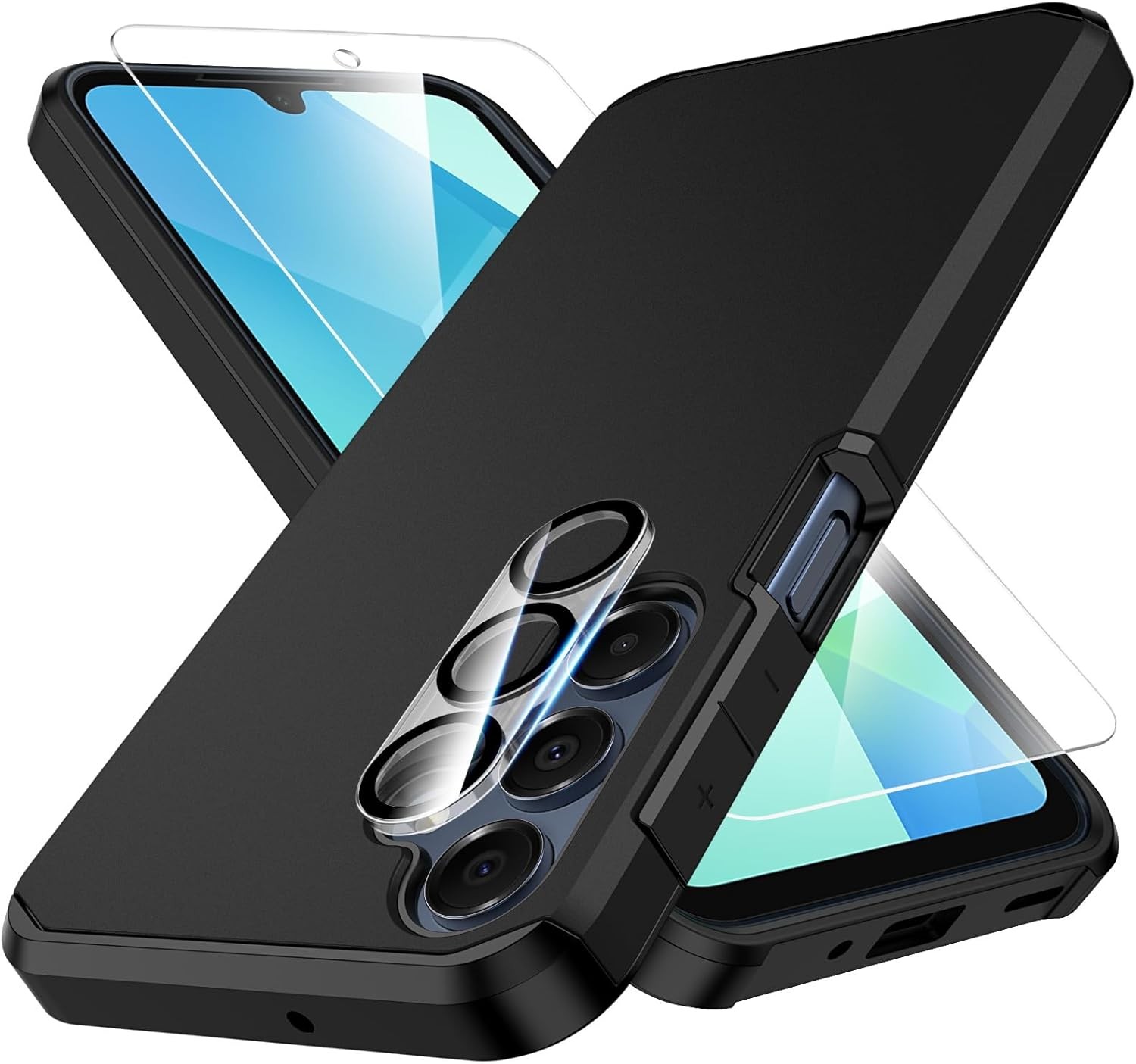 3 in 1 for Samsung Galaxy A16 5G Case with Tempered Glass Screen Protector + Len