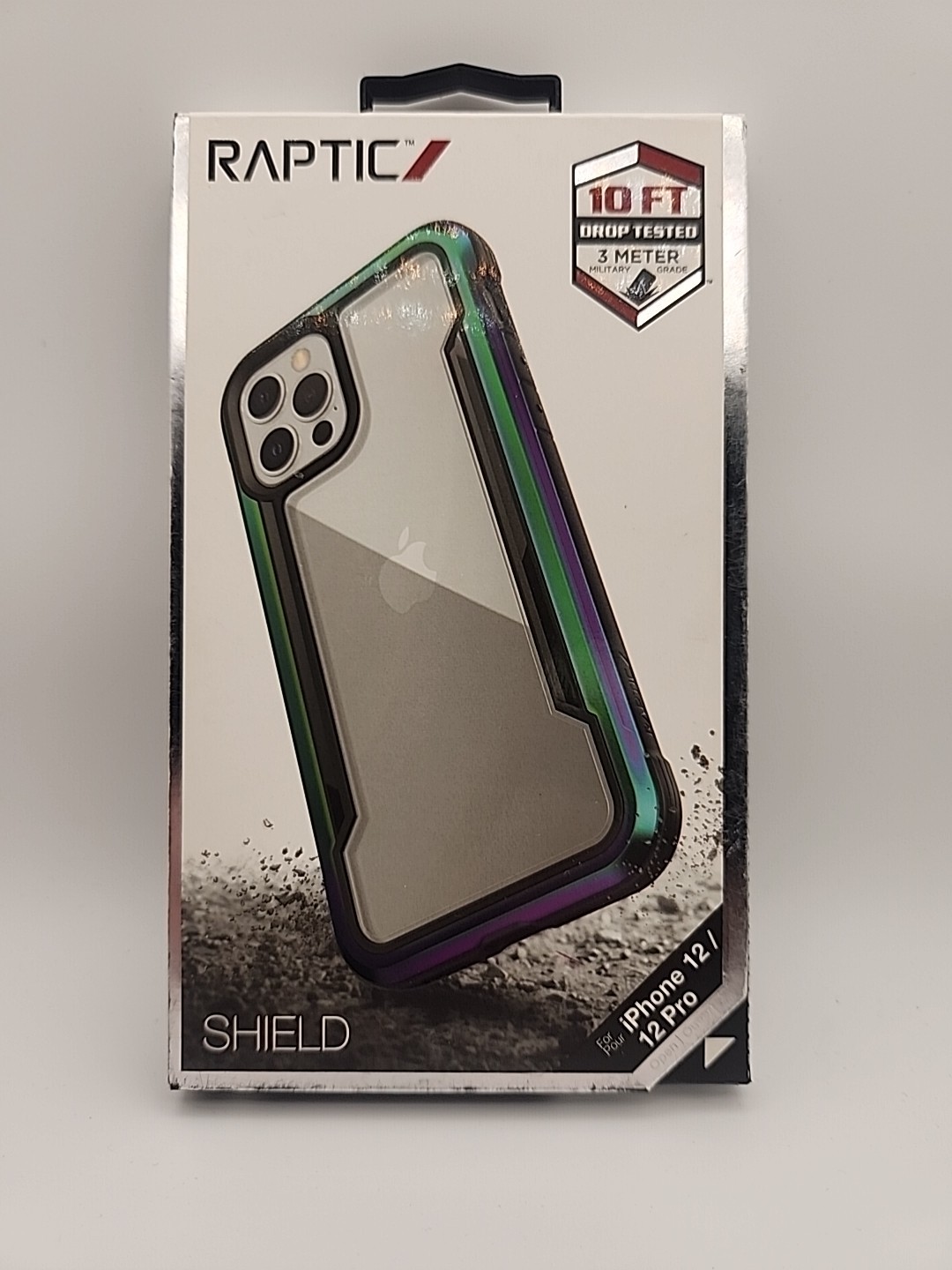 Raptic Shield Iridescent Green Purple Case For iPhone 12/12 Pro Military Metal