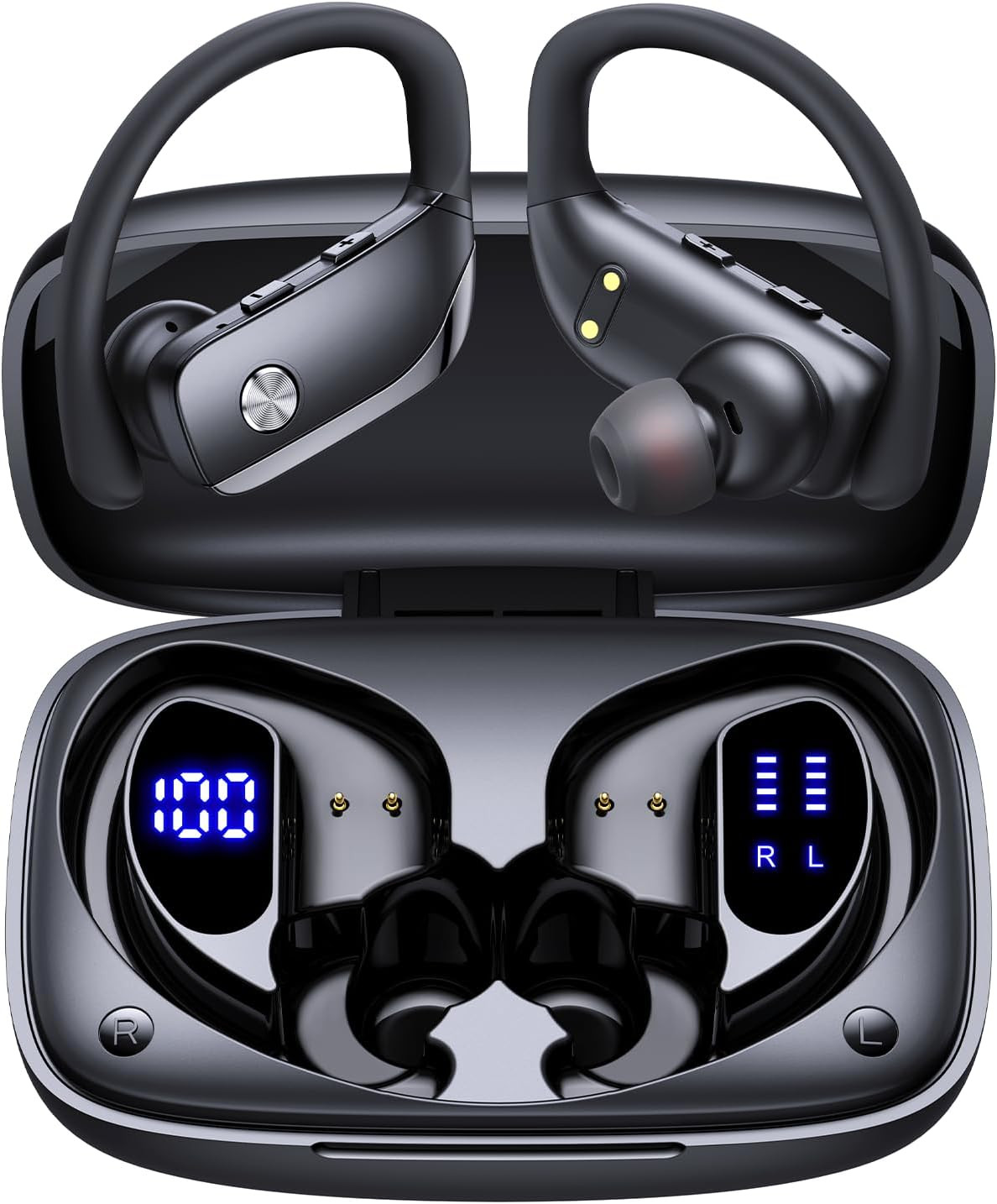 Ear Buds Wireless Earbuds Bluetooth Headphones with 80H Playtime LED Display Cas