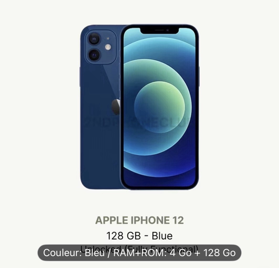 Apple iPhone 12 Smartphone 128GB Blue 4GB RAM Bar Style Mobile Phone