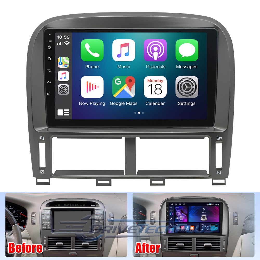 9″ Radio de coche Android 13 Para Lexus LS430 2001-2006 Carplay GPS Navi estéreo
