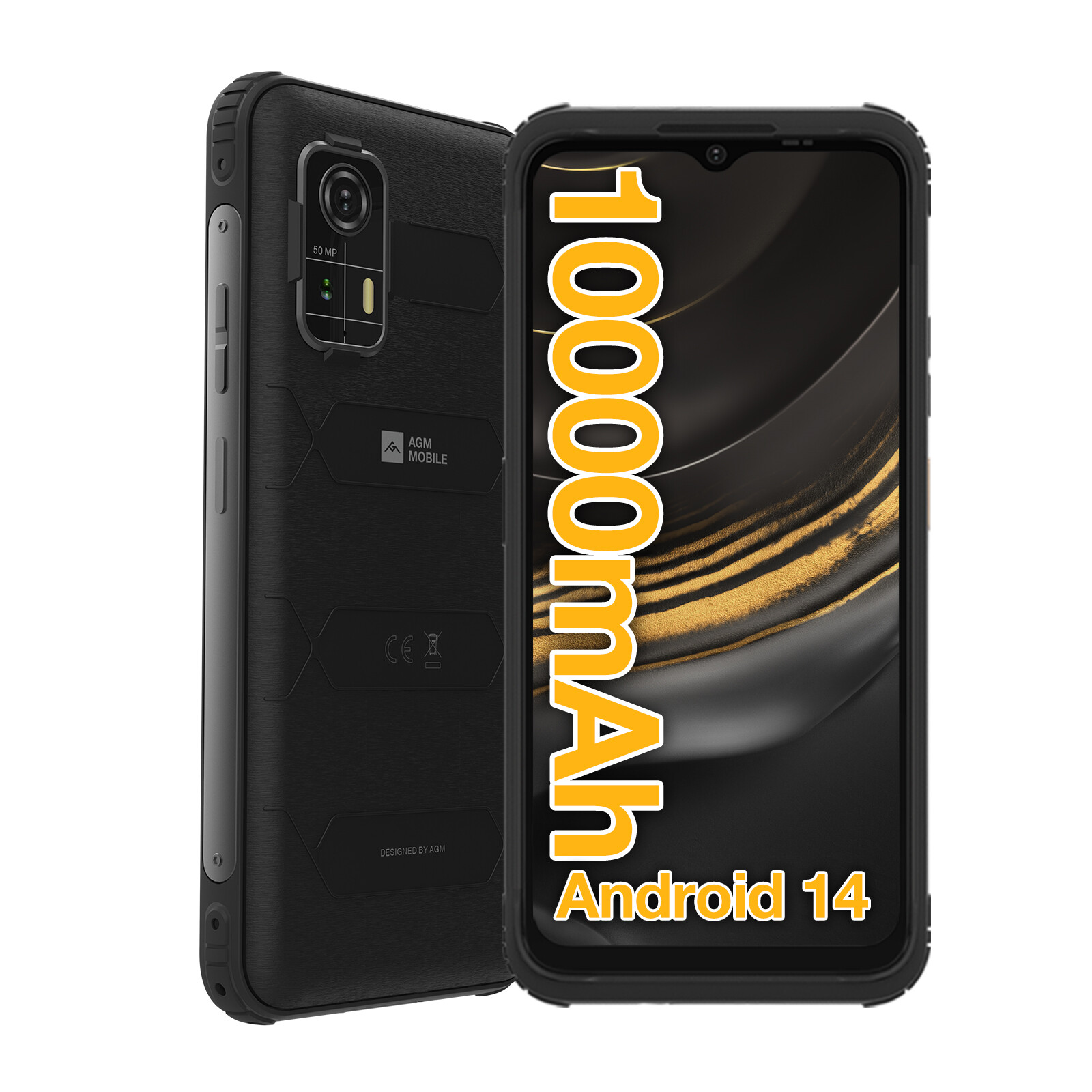 AGM H Max Rugged Smartphone 10000mAh Android14 4GB+128GB 6.56” Dual SIM NFC US