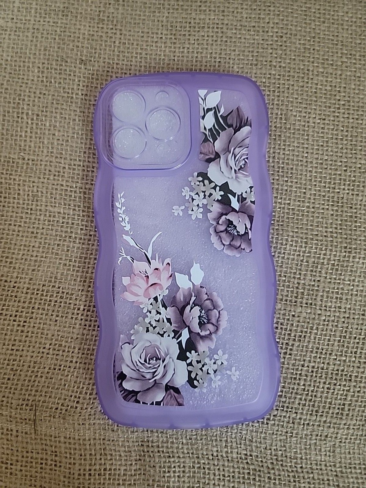 For iPhone 16 15 14 13 12 11 Pro Max Plus Purple Floral Flower Phone Case