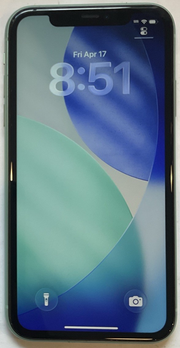 USED GREEN GSM UNLOCKED iPhone 11, 64GB A2111 MHC93LL/A IOS 26.3, 83% BATTERY