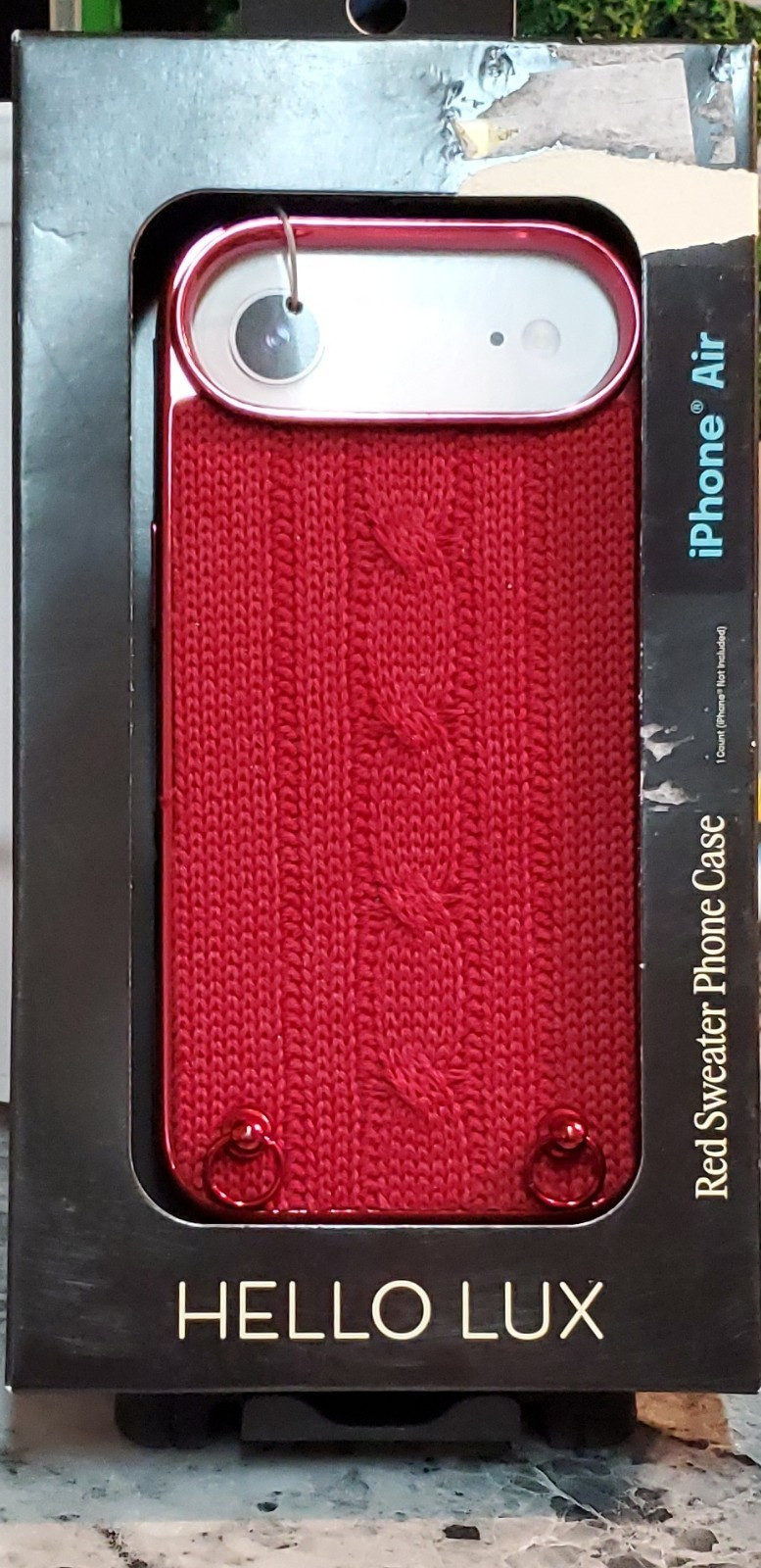 HELLO LUX Red Sweater Fabric Fitted Case Skin for iPhone Air Apple Phone