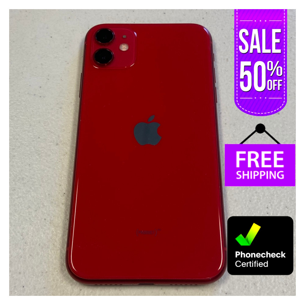 Apple iPhone 11 Unlocked Verizon, AT&T – 64GB/128GB, Black, Red – Mint Conditio
