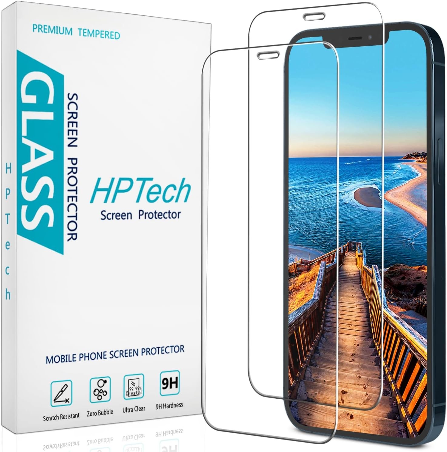 2 Pack Designed For iPhone 12 & iPhone 12 Pro Tempered Glass Screen Protector, A