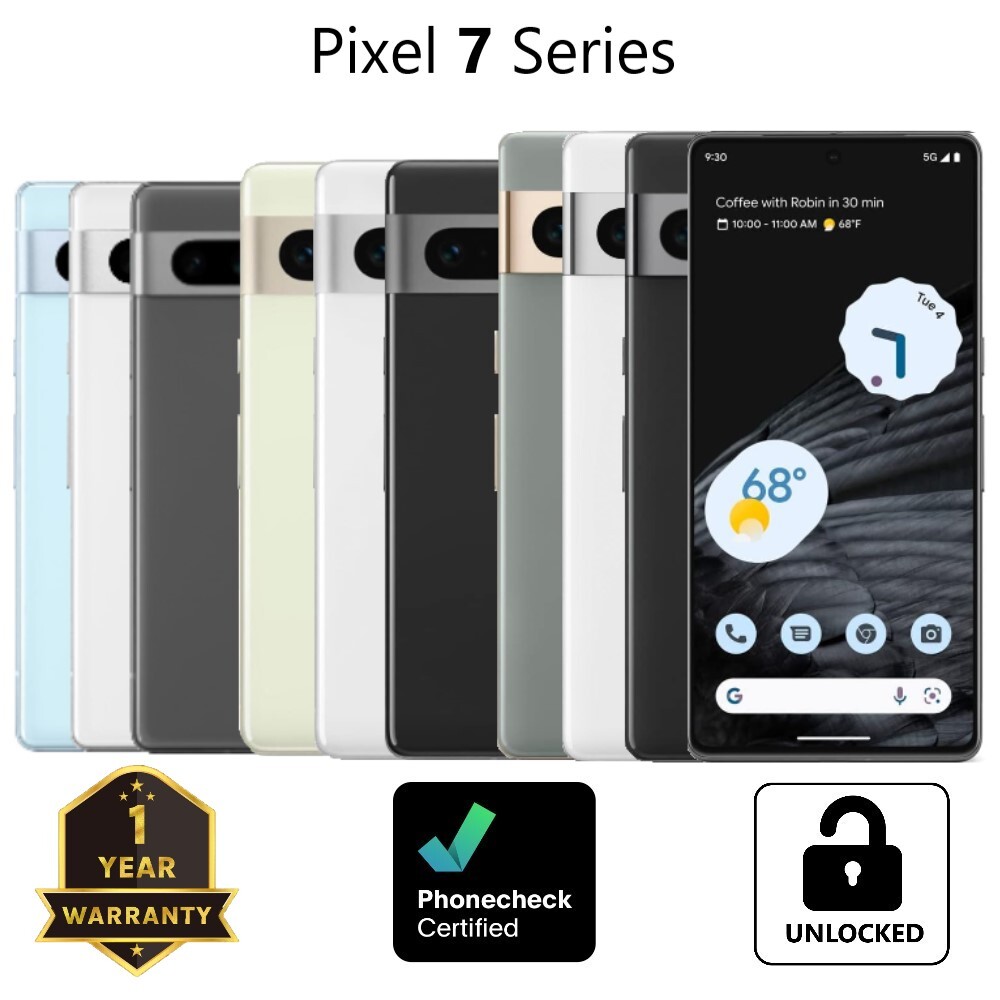 Google Pixel 7 | 7a | 7 Pro 128GB 256GB 512GB – Unlocked – Smartphone Excellent