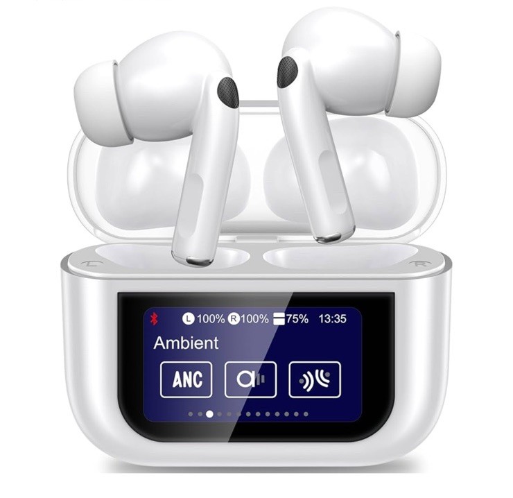 Smart Touch Screen Wireless Earbuds with LED Display, Wireless In-Ear Headphones