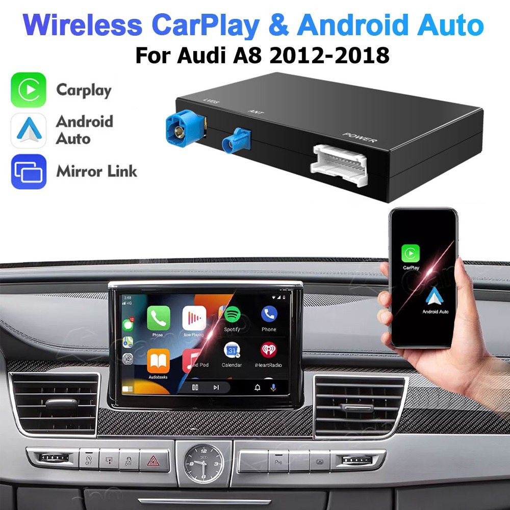 For Audi A8 2012-2018 with Mirror Link Interface Wireless Carplay & Android Auto