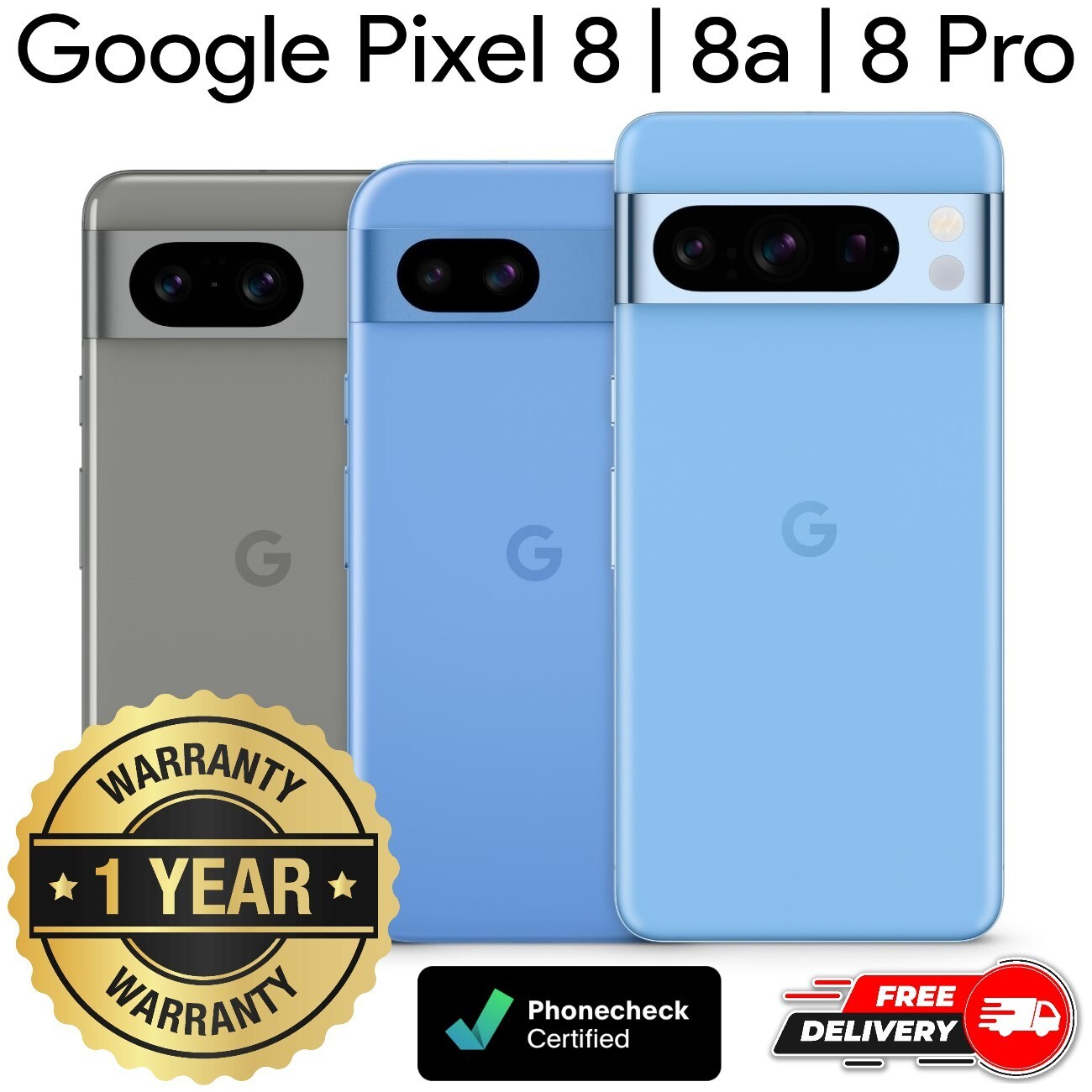 Google Pixel 8 | 8a | 8 Pro – 128GB | 256GB  – Unlocked Verizon AT&T T-Mobile