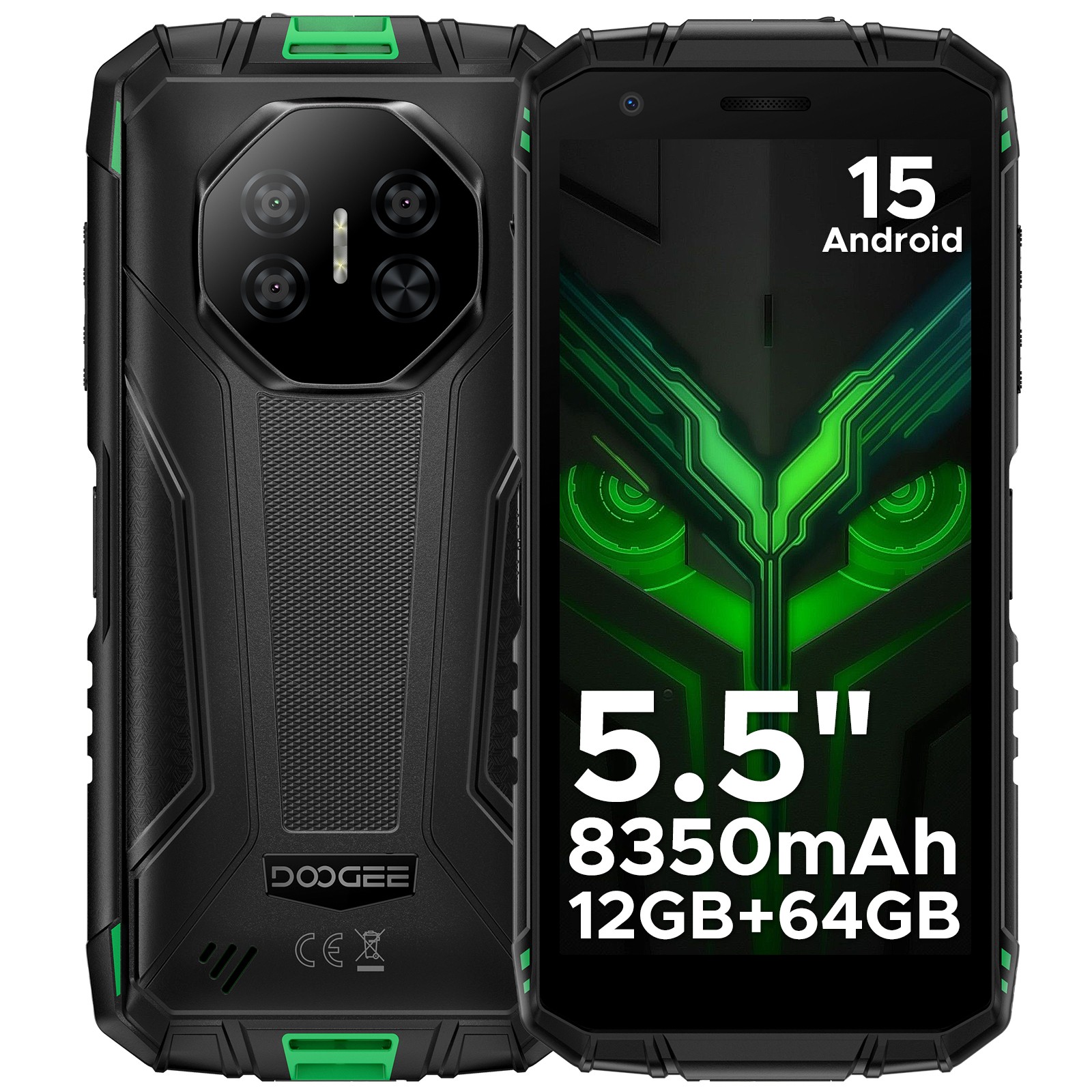 DOOGEE Fire 3 Android 15 Rugged Smartphone Unlocked Cell Phone 8350mAh 12GB+64GB