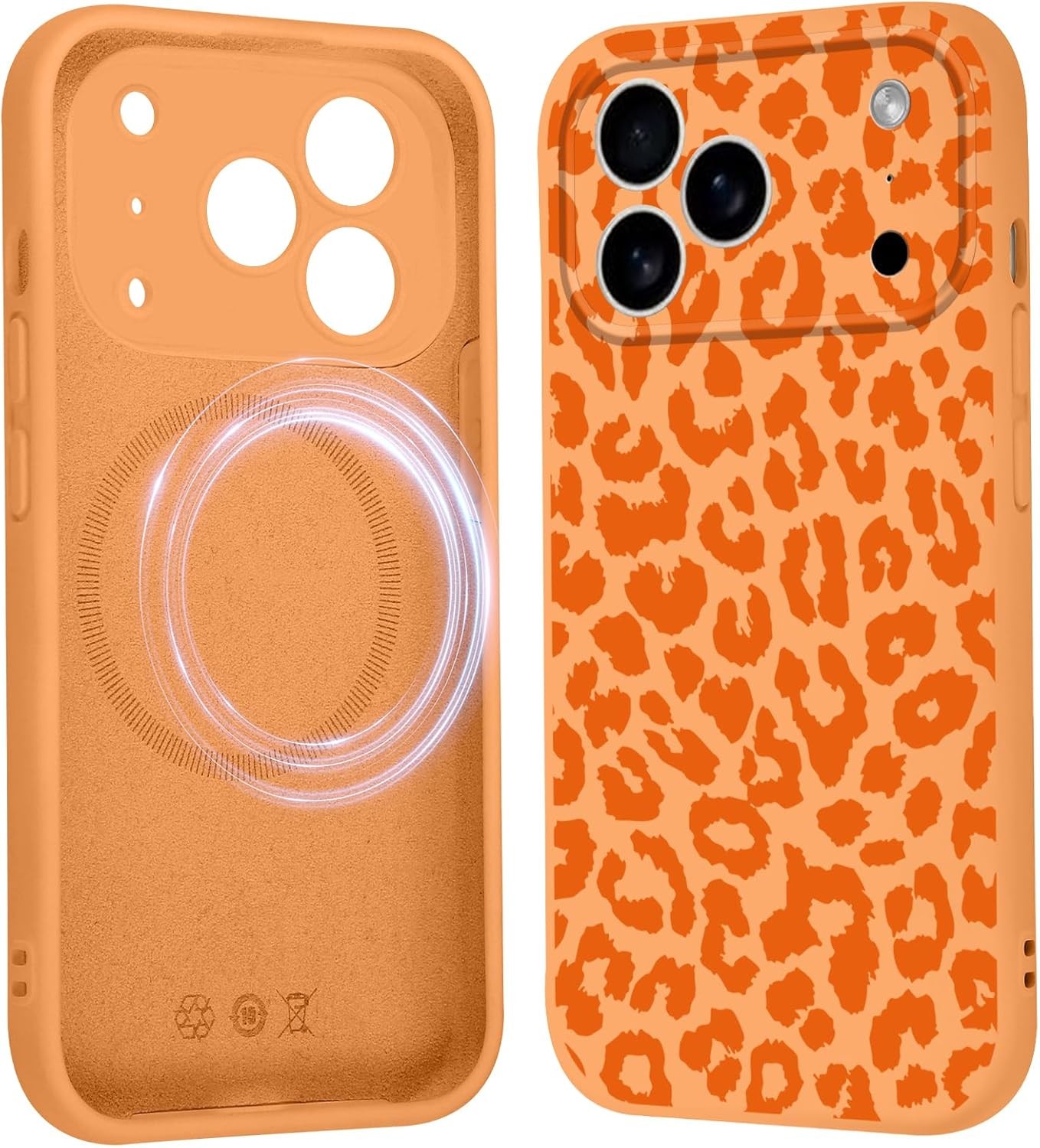 Cute Cheetah Print Magnetic Phone Case for iPhone 17 Pro Max 6.9″ Slim Bumper