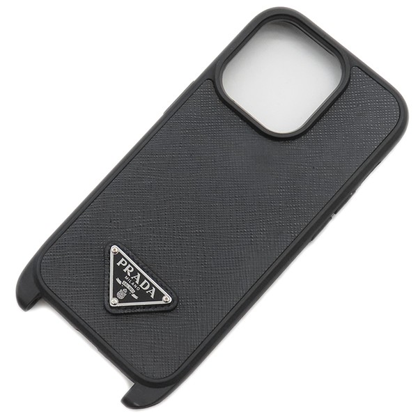 Prada Mobile Smartphone Accessories Saffiano Triangle iPhone Cover Black Triangl
