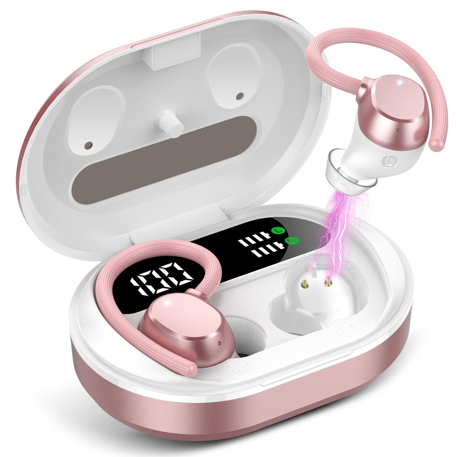 Ear Buds Wireless Earbuds, HiFi Stereo Bluetooth 5.3 Running Headphones with …
