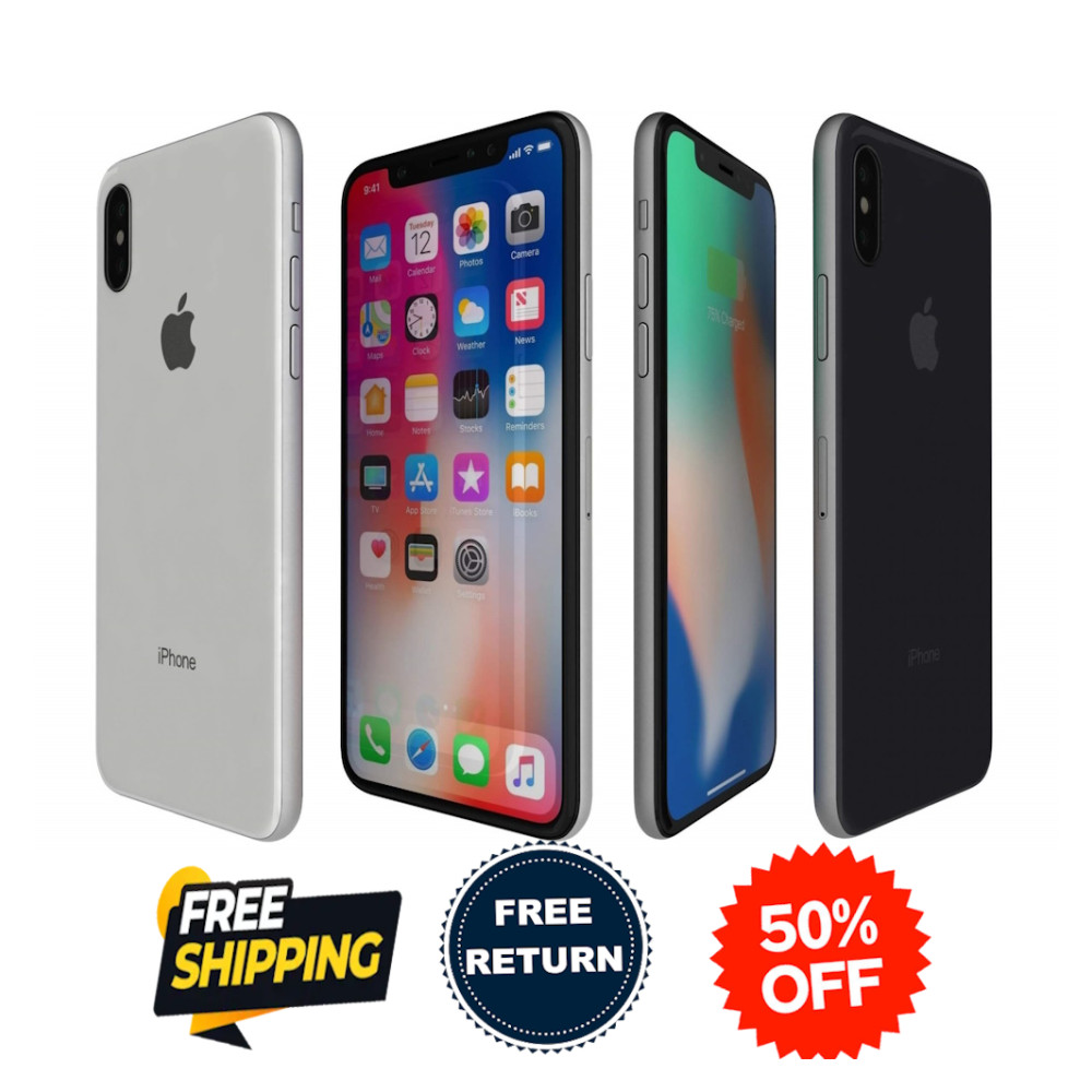 Apple iPhone X 64GB/256GB – Unlocked, AT&T, Space Gray/Silver, Fair Condition