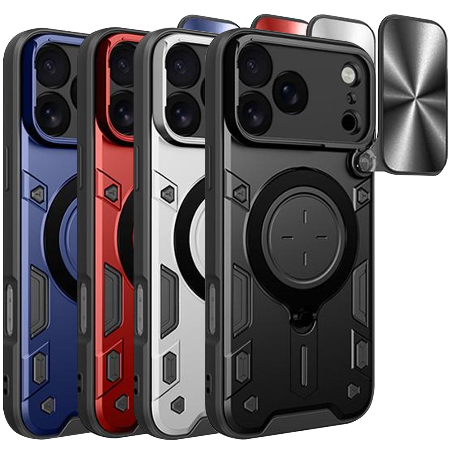 For iPhone 17 Pro Max/17 Air Hybrid Case Magnetic Ring Stand Camera Lens Cover