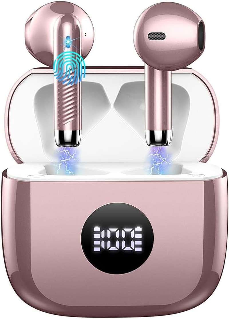 Wireless Earbuds, Bluetooth 5.4 Ear Buds LED Power Display Headphones Bass Stere