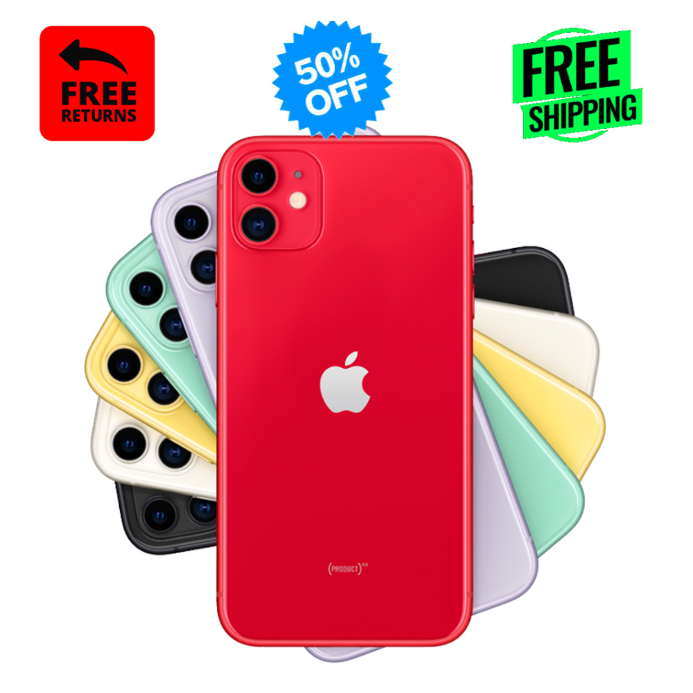 Apple iPhone 11 128GB|64GB Smartphone Unlocked Verizon Cricket Purple/Red
