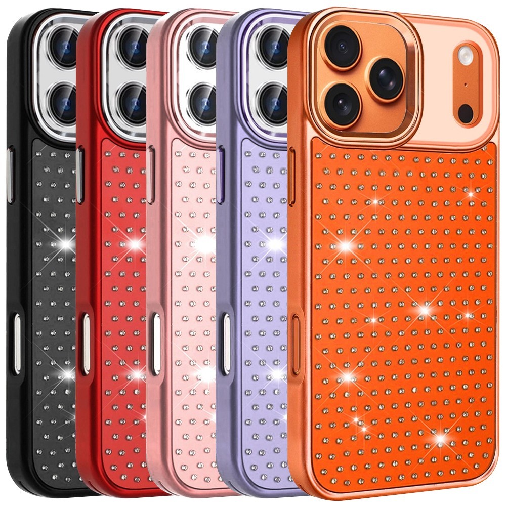 For iPhone 17 Pro Max/Air Case Diamond Metallic Design Metal Chrome Edged Cover