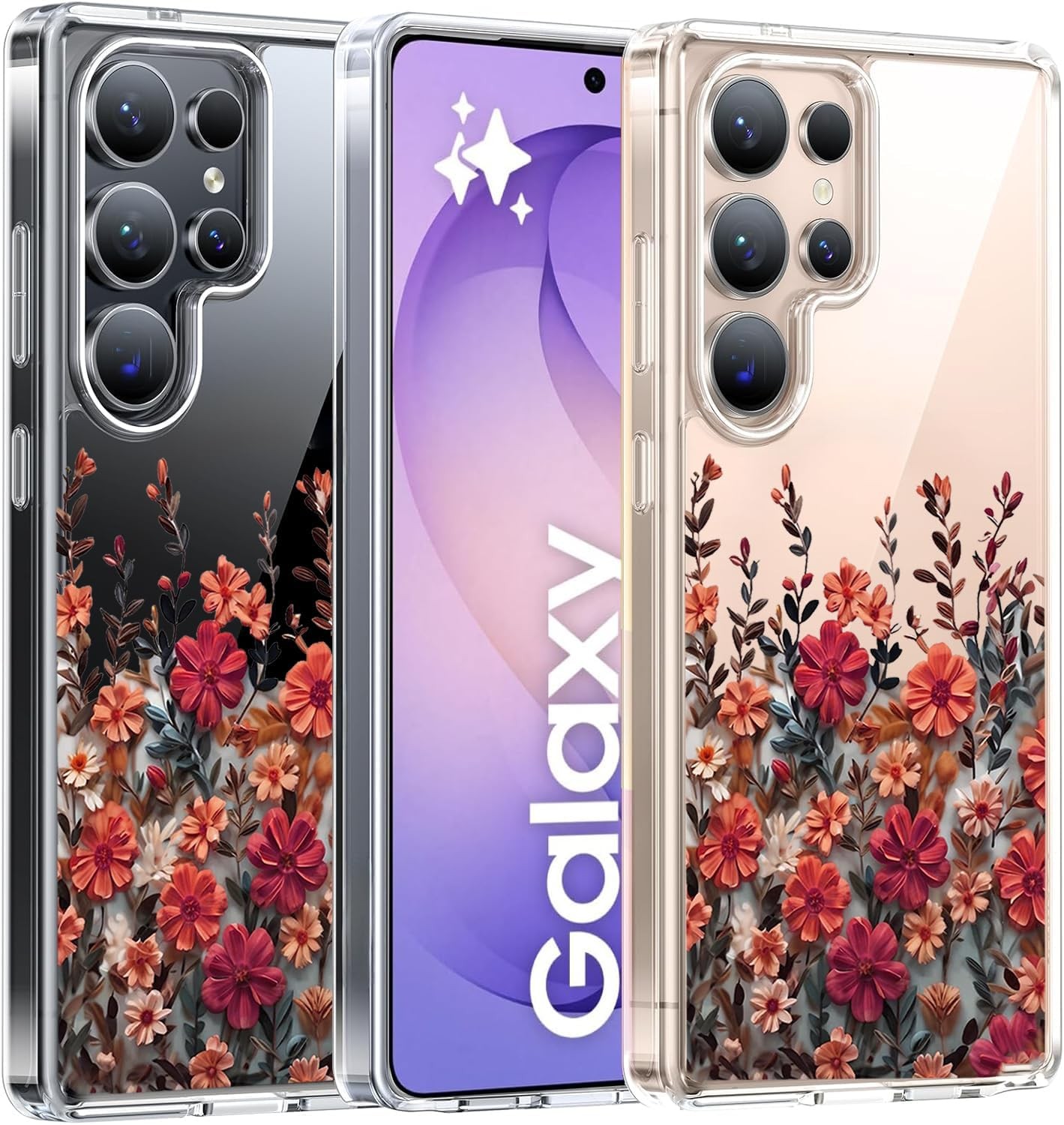 Clear Floral Case for Samsung Galaxy S26 Ultra – Slim Soft TPU Bumper