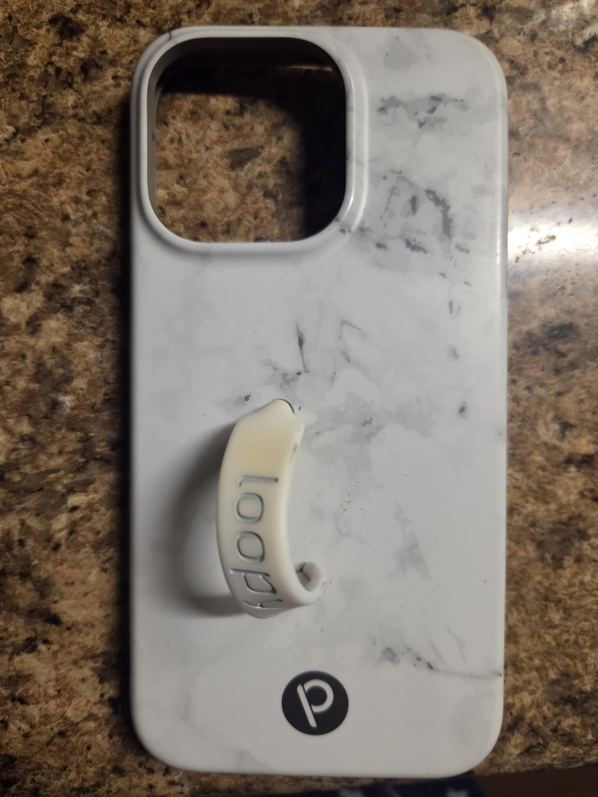 Loopy Case Marble White/Gray Fitted Case/Skin for Apple Phone with Loop
