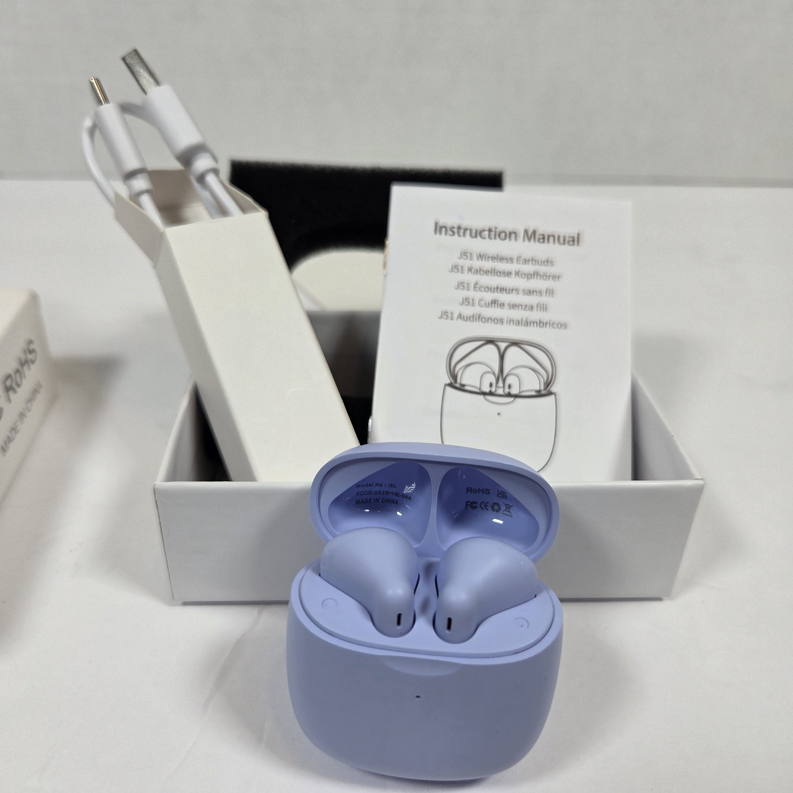 Wireless Earbuds Purple Bluetooth & Android iOS Brand New Sealed In Box J51