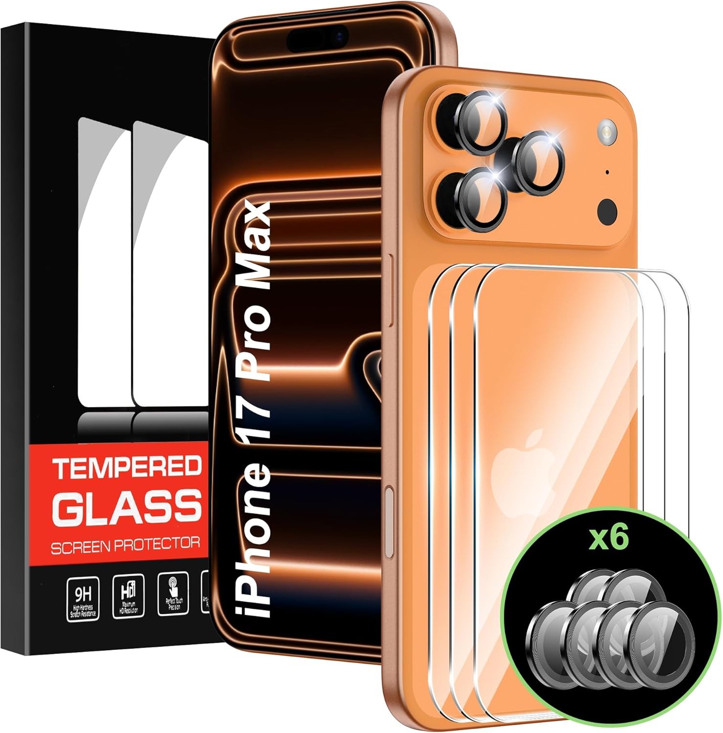 6.9″ Back Screen Protector with Camera Lens Protector, 3+2 Pack