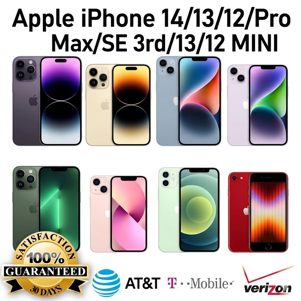 New Apple iPhone 14/13/12/Pro Max/SE 3rd/13/12 MINI 128GB 256GB Factory Unlocked