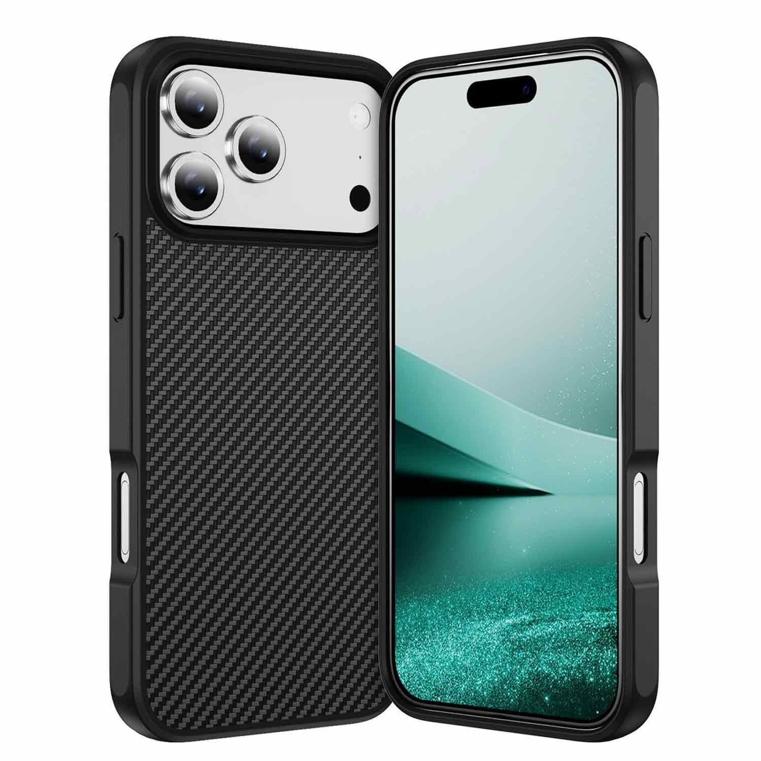 For iPhone 17 Pro Max/17 Air/17 Pro/17 Case Carbon Fiber Design TPU Armor Cover