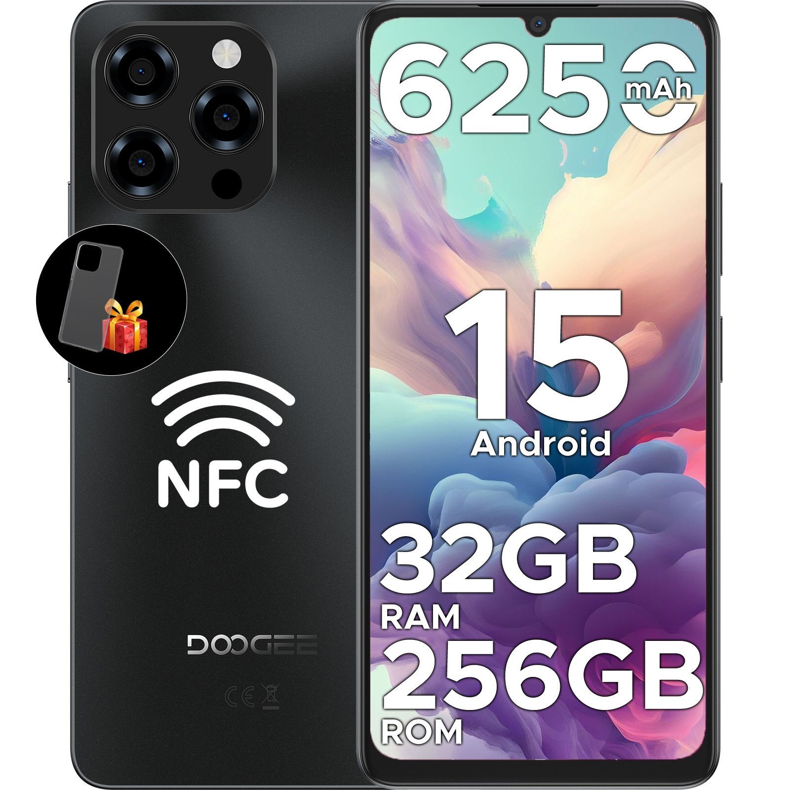 DOOGEE Note58 Pro 6.75″ Android 15 Smartphone 32GB+256GB 6250mAh Unlocked Phone