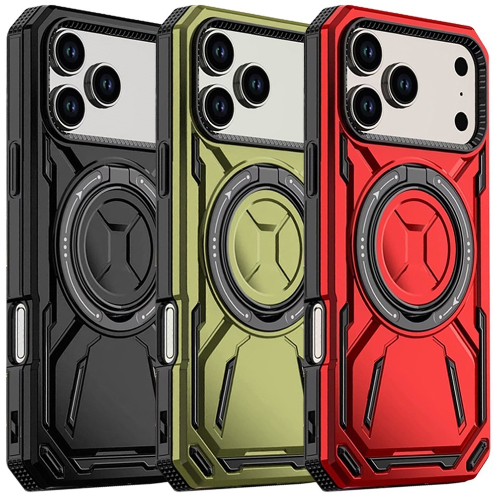 For iPhone 17 Pro Max Case Magnetic Ring Protective 360 Rotatable Stand Cover