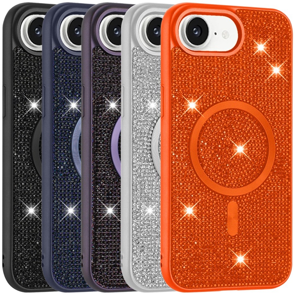 For iPhone 17e/16e Case Sparkly Diamond Bling Hybrid with Magnetic Circle Cover