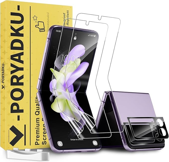 4 Pack Screen Protector & Camera Lens Protector for Samsung Galaxy Z Flip 4, Scr